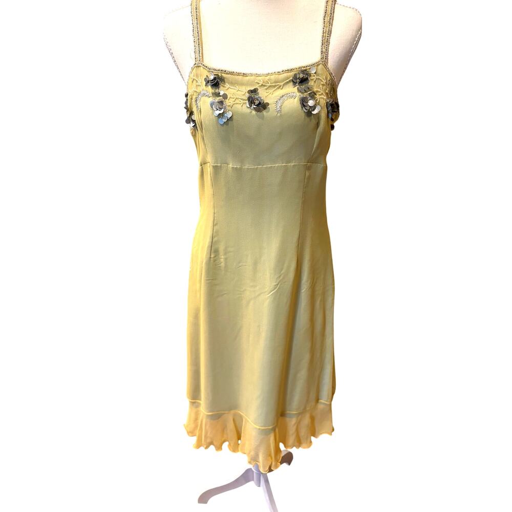 Vintage Fairy Y2K beaded silk slip dress size Small